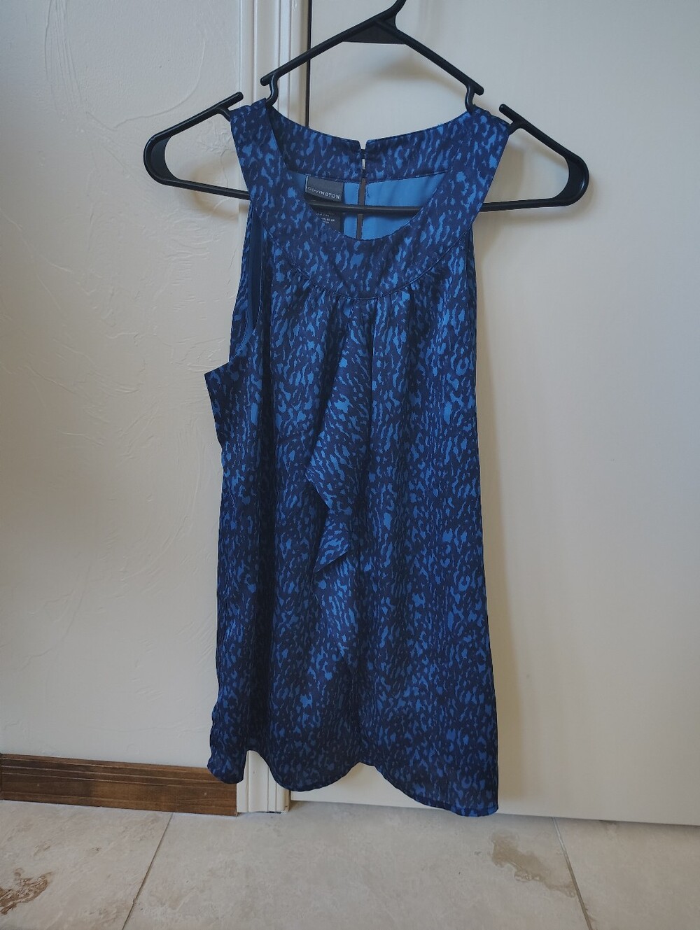 Covington Teal and Navy Sleeveless Top